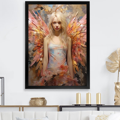 «Pink Butterfly Woman Glam», art mural glam
