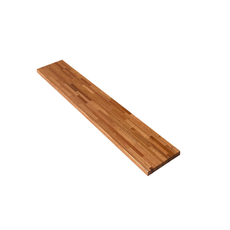 Dauna Solid Wood Accent Shelf, 1.5" x 8" x 96", Red Oak