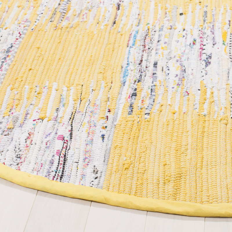 Opie Hand Woven Cotton Ikat Rug, Round 6'