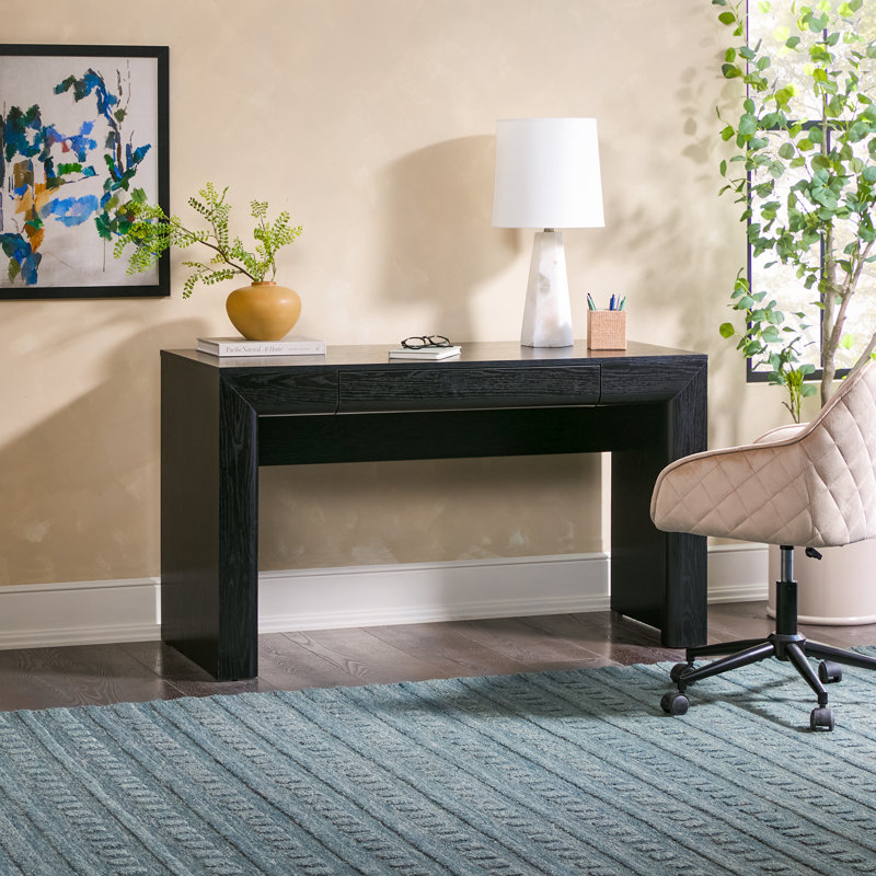 Cottrell Modern Waterfall Writing Desk, Black