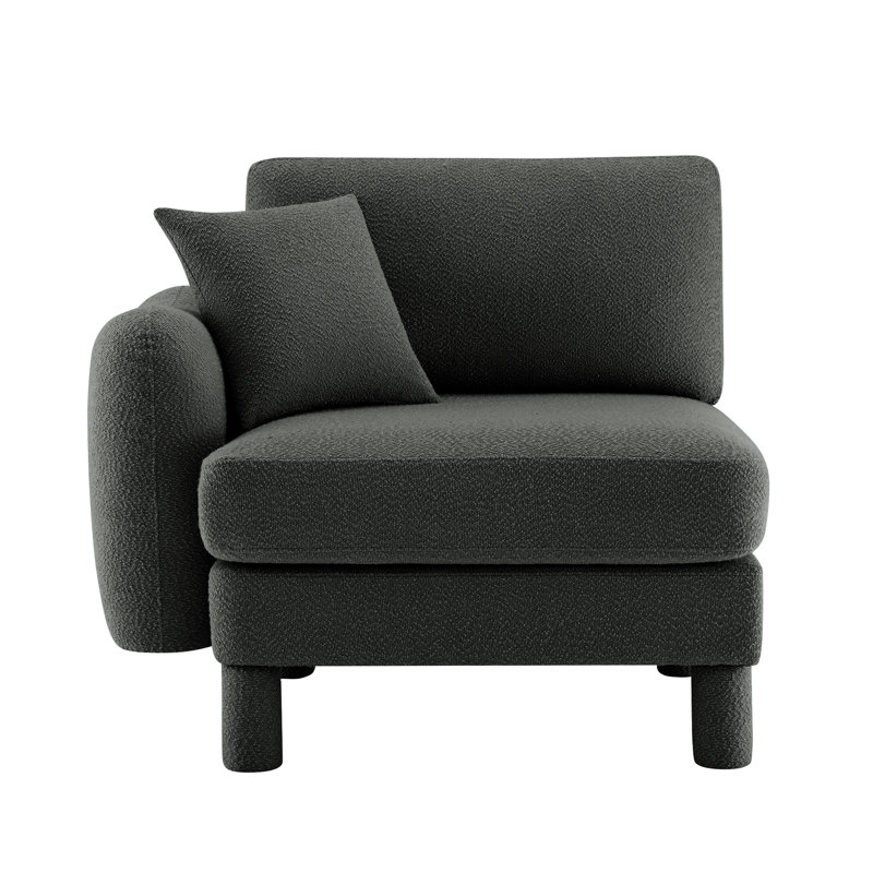 Canapé LSF avec coussin polyester gris foncé