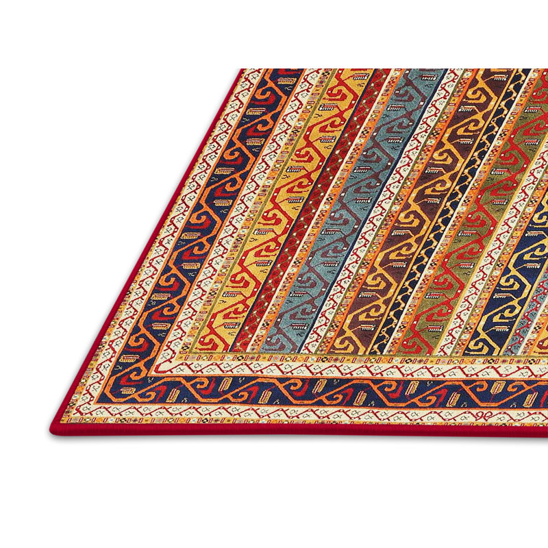 Tapis brun/beige/orange contemporaine, Rectangle 4 pi x 6 pi