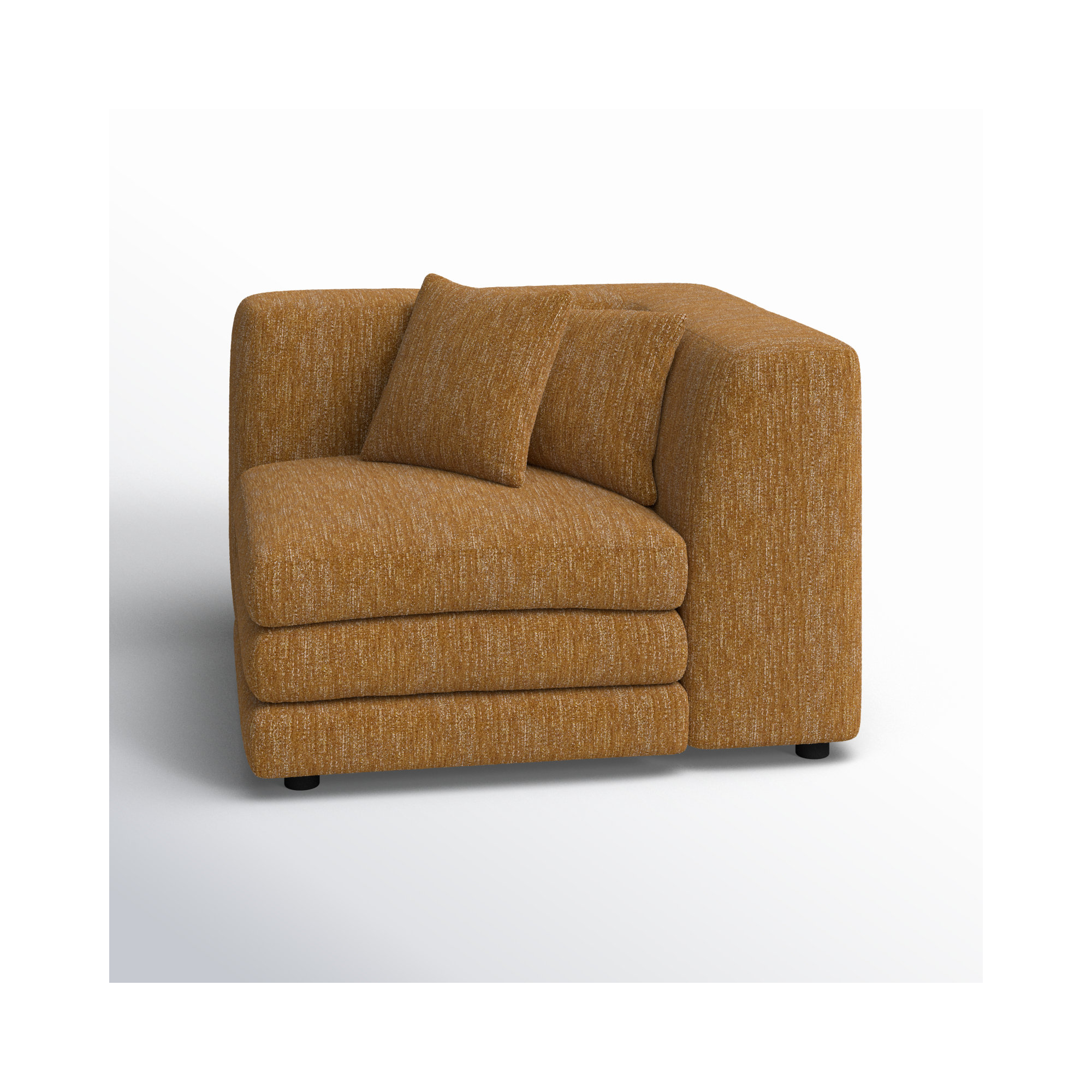 Donia Upholstered Accent Chair, Amber Glow Mustard Tweed