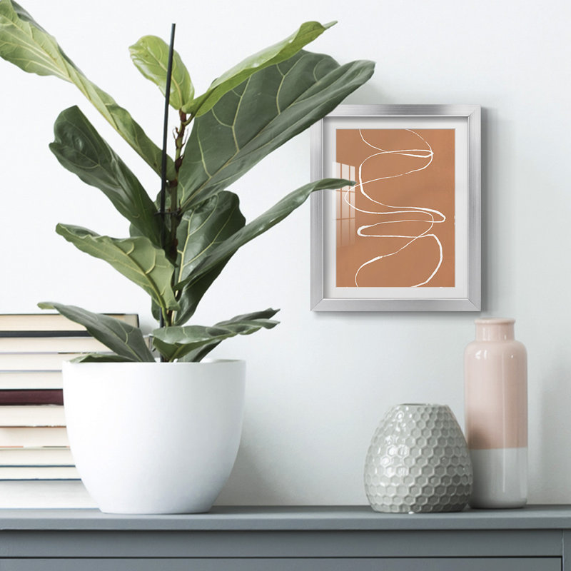 «Terracotta Drift I», reproduction encadrée de qualité supérieure - prête à être accrochée, H 20 po x l 16 po, Blanc