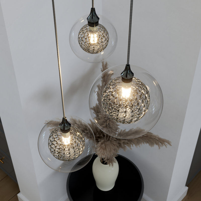 Reflection Breeze 3 - Light LED Pendant, Grey, Satin Nickel