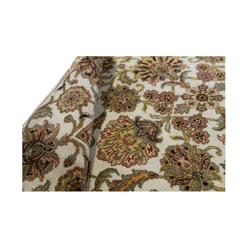 Tapis ivoire et ivoire noué à la main de haute qualité