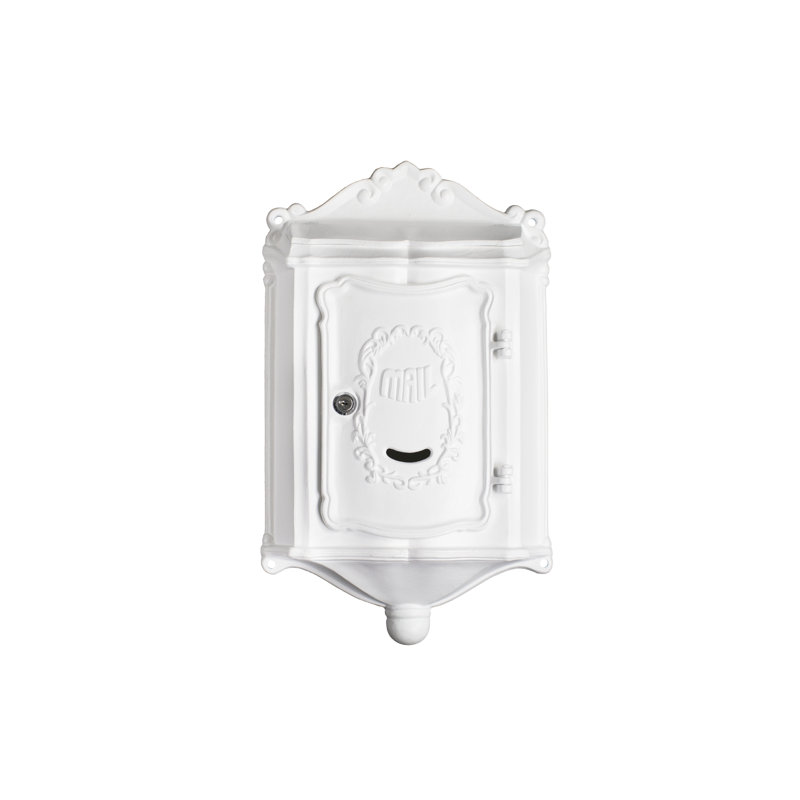 Colonial Locking Wall Mounted Mailbox, White
