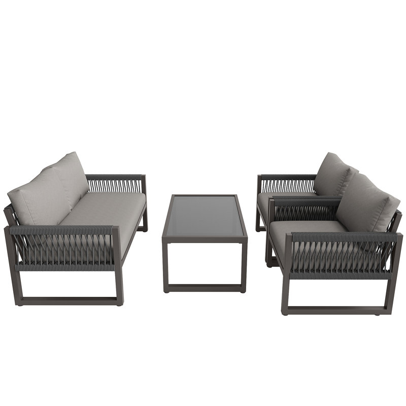 Keppler 4 - Person Seating Group with Cushions, Grey