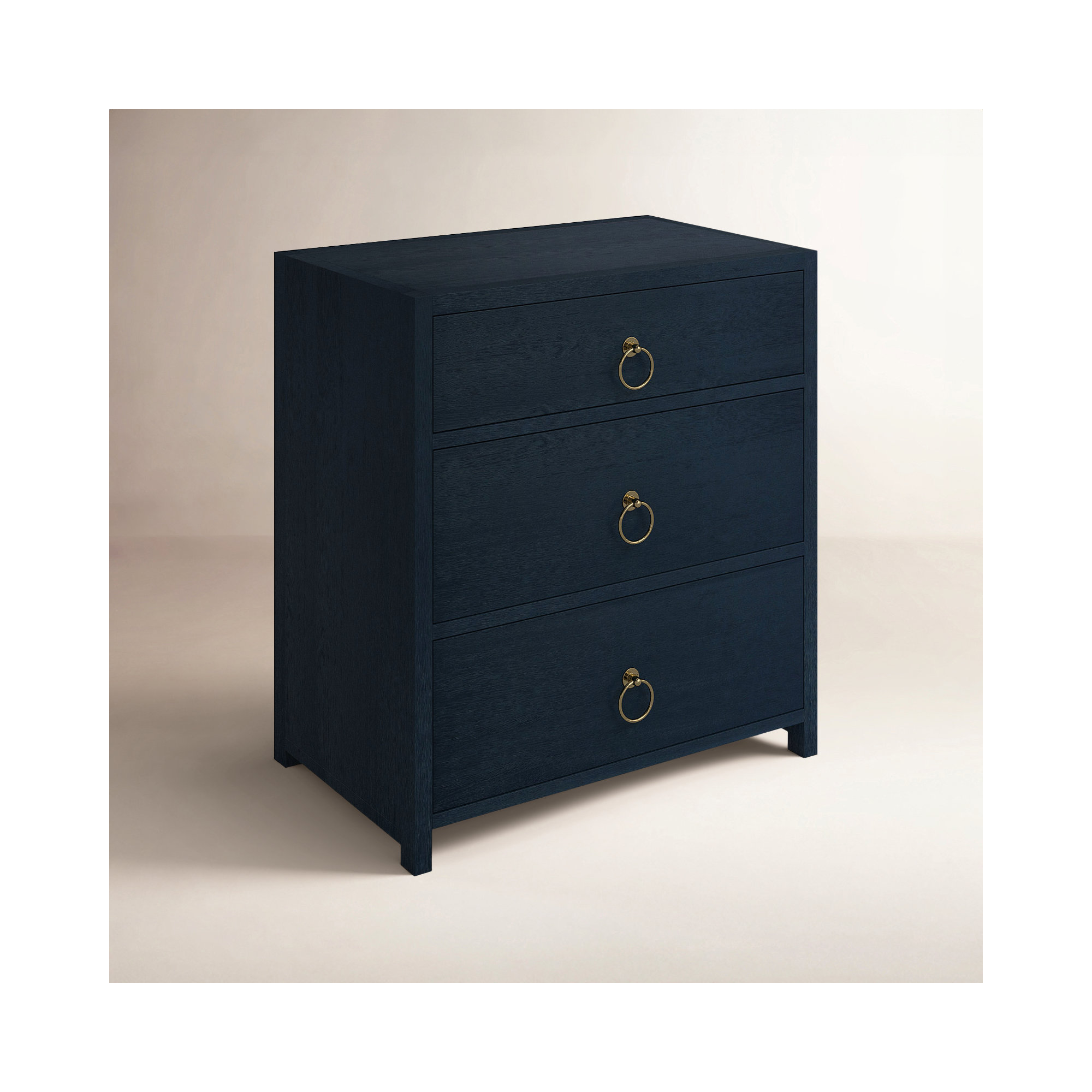 Elin 3 - Drawer 25" Nightstand, Navy Blue