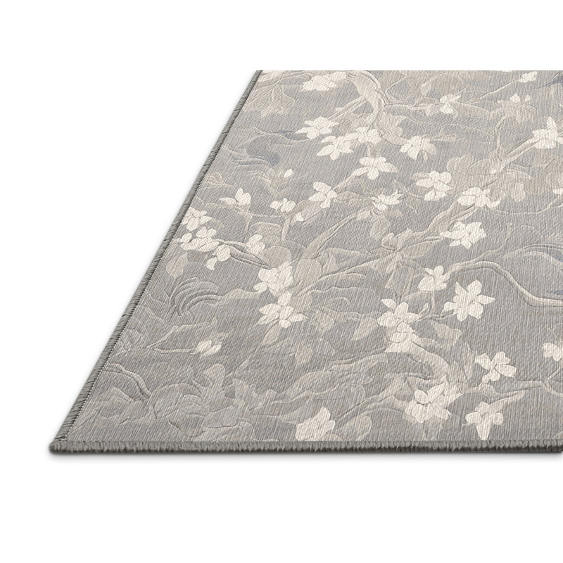 Tapis gris lavable à la machine, Rectangle 8 pi x 10 pi