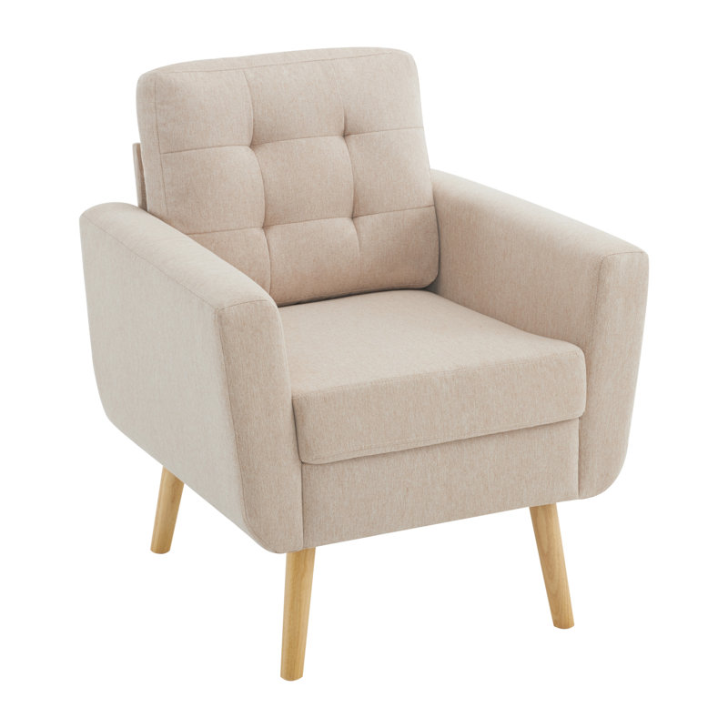 Aniyah Upholstered Armchair, Beige