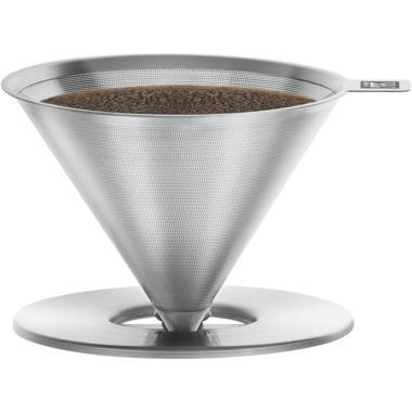 Zulay Kicthen Reusable Pour Over Coffee Filter - Flexible Stainless Steel Mesh