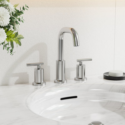 2-handle Bathroom Faucet with Drain Assembly
