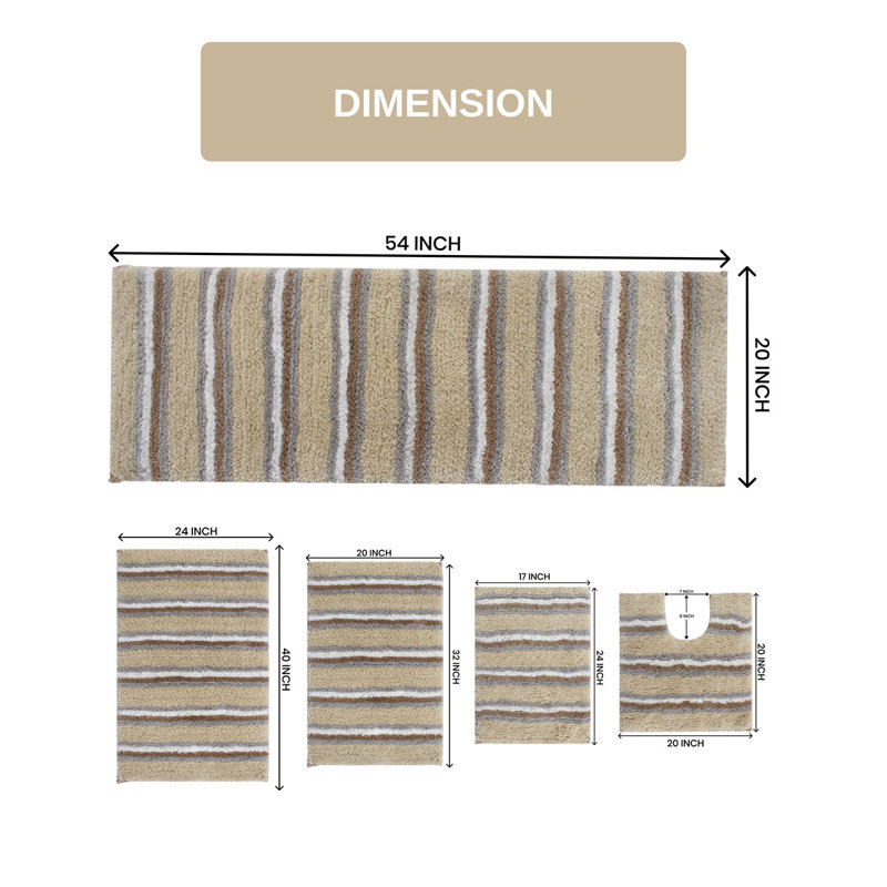 Amyr Non-Slip Bath Rug, Linen