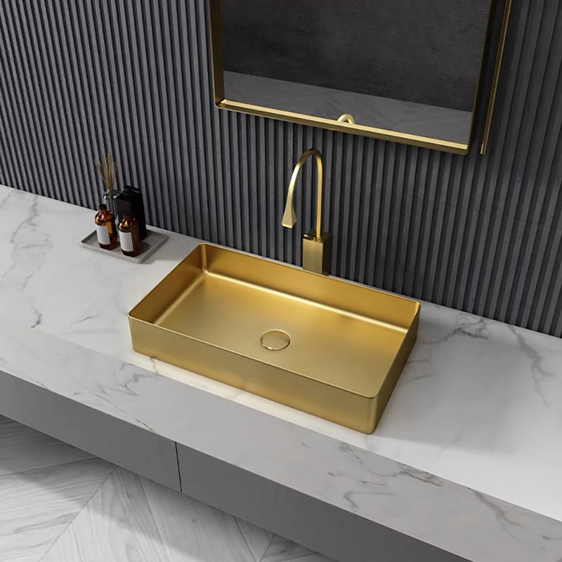 Homary 14.96 " Stainless Steel Rectangular Bathroom Sink