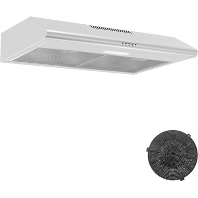 Hotte sous un meuble sans conduit 30 po avec filtre à mailles et lumière incluse en acier inoxydable SNDOAS