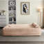 Canapé-lit pliant convertible rose pleine grandeur, velours côtelé doux et respirant, rembourré de mousse, 2 coussins, canapé-lit sans assemblage rembourré de mousse, revêtement en velours côtelé, conception à 3 niveaux,-194137938