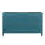 Console 65 po, armoire de rangement, buffet avec porte vitrée et tablettes réglables, console, bleu sarcelle