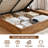Wooden Queen Bed Frame with Lift Up Storage, No Box Spring Needed, Rustic Brown-204592579-204592589