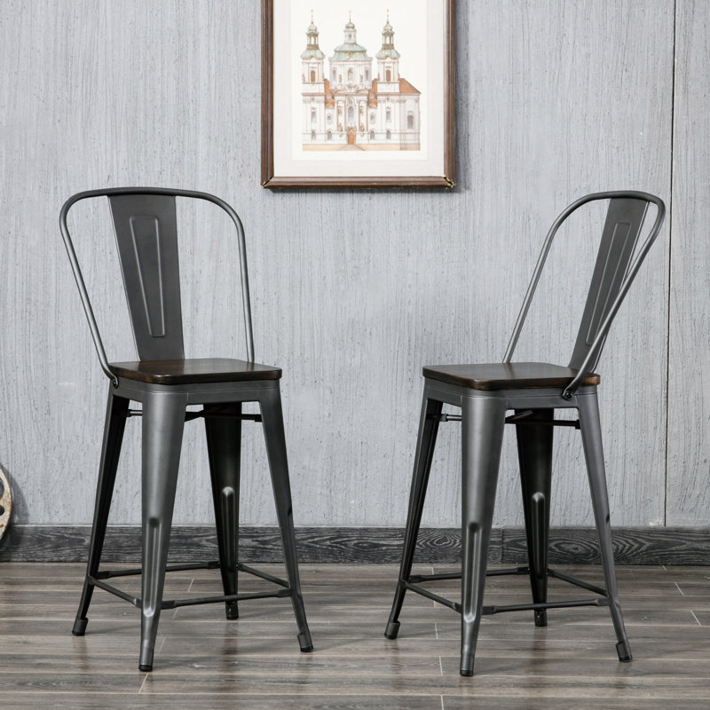 Tabouret de comptoir 24 po Modern, Étain rustique, Tabouret de comptoir (assise de 24 po de hauteur)