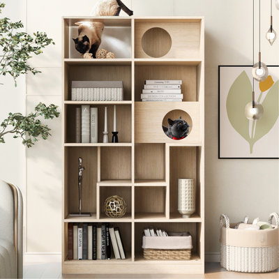 Natural Cat Bookcase For Home Decor: & Particle Board, 64.74 In. Tall, 16.16 Wide, 34.99 Deep, Loving Homes Stylish Furniture Bookcase: And High, Cat'