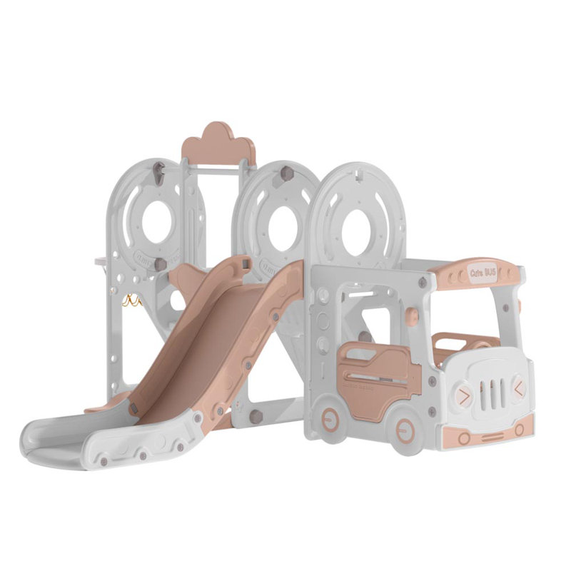 Semund Swing and Slide Set for Kids, Pink/White