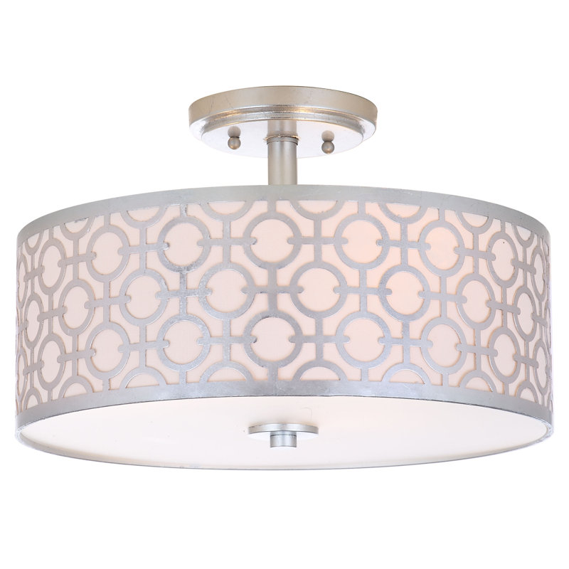 Chalea Fabric Semi Flush Mount, Silver