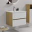 Meuble-lavabo avec lavabo intégré en céramique avec trop-plein, meuble-lavabo de rangement, meuble-lavabo