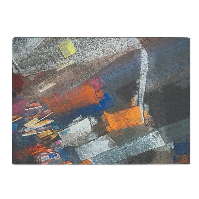 Tempered Glass Strokes of Colour Chopping Board, 28.5 cm W x 20 cm L