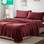 Ensemble de draps pour grand lit 4 pièces 100% ultra doux et bordeaux 2 taies d'oreiller lavables à la machine