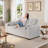 69’’ Velvet 3-In-1 Convertible Sleeper Sofa Bed – Adjustable Backrest, Storage Armrests & Side Pocket-967435090