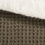Édredon très grand chenille en tricot gaufré - 100%, couleur brune, 2 taies décoratives, lavable à la machine, revers brun confortable, avec envers