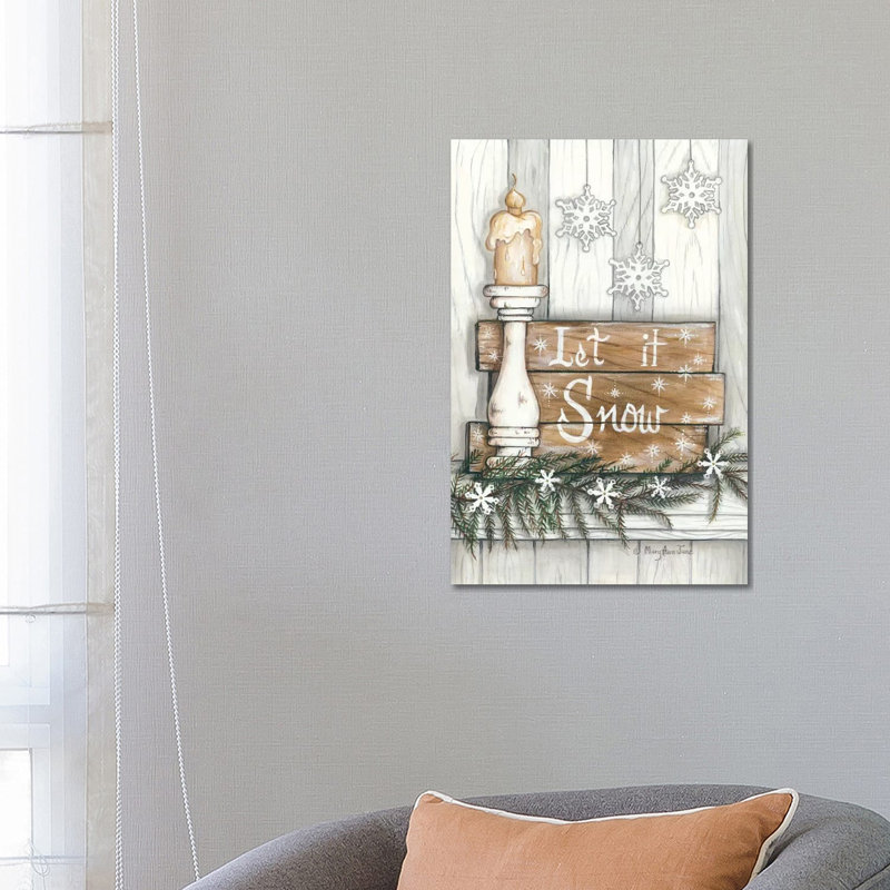Let It Snow Snowflakes by Mary Anne June - Wrapped Canvas Print, 66.04 cm H x 45.72 cm W x 1.91 cm D