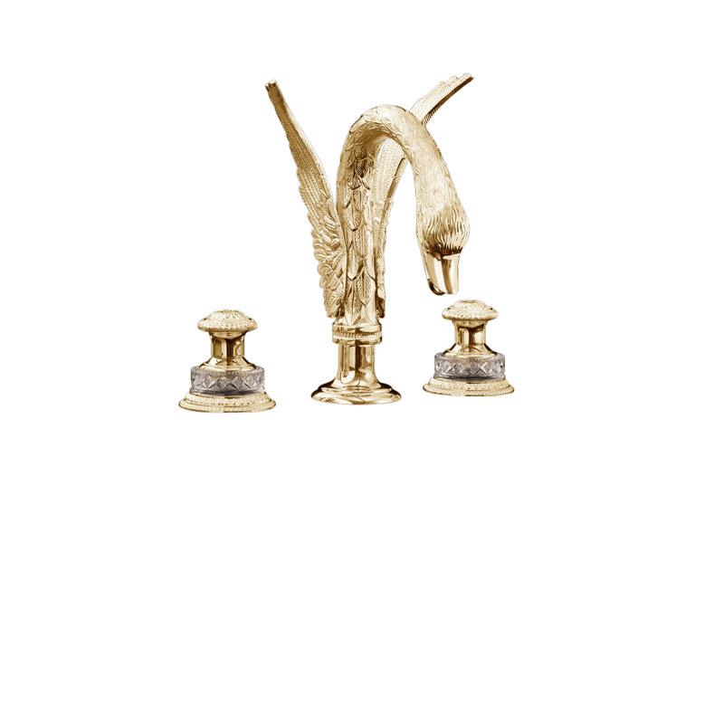 Swan Widespread Bathroom Faucet with Drain Assembly, Antique Brass