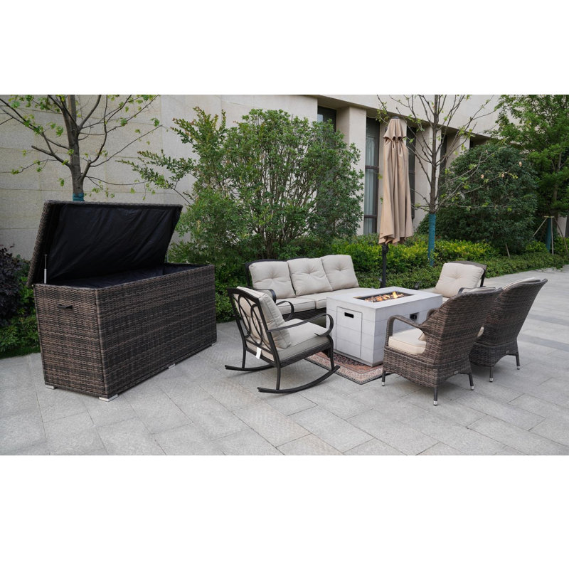 Amairany 7 - Person Patio Conversation Set with Cushions
