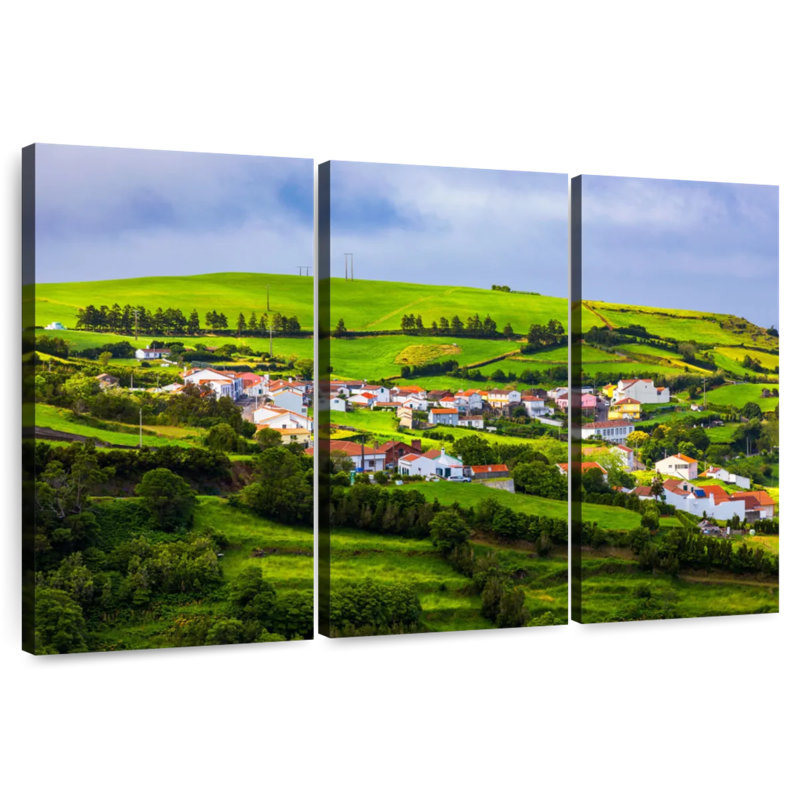 Vue aérienne des Açores, H 42 po x l 65 po