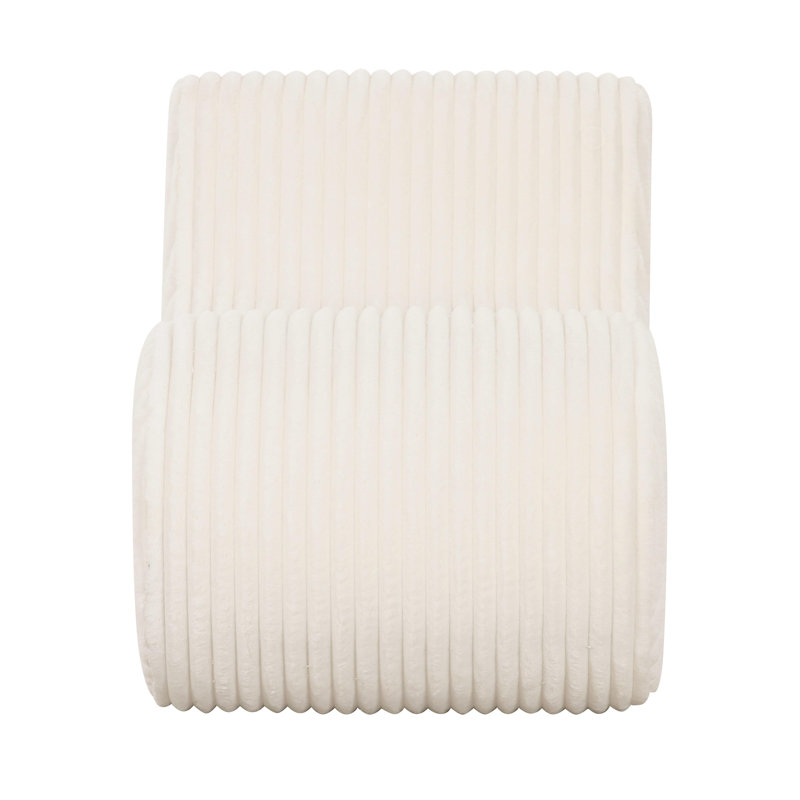 Oversized Accent Chair, Cream Polyester Blend