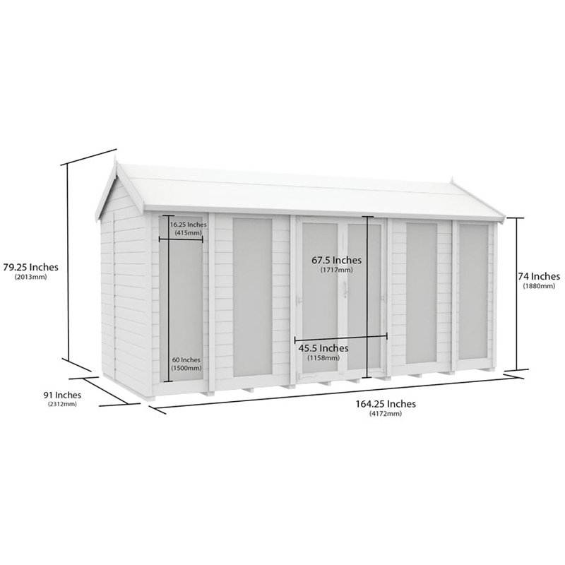 Apex Summer House (Full Height Window), 8ft x 14ft