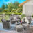 6 Piece Wicker Patio Furniture Sets With Ottoman & Tempered Glass Coffee Table-2144667788