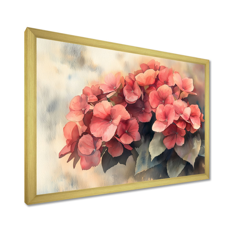 Jaalen - Floral Wall Art, H 12 po x l 20 po, Impression encadrée flottante, Doré