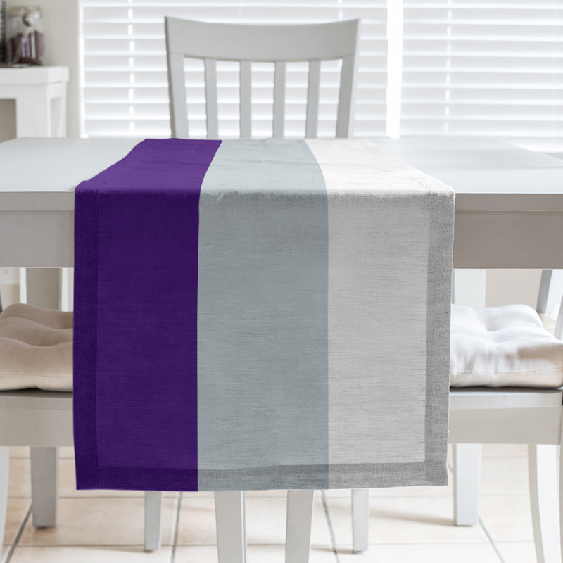 Table Runner, 72" x 16", Purple/Silver/White, Colorado