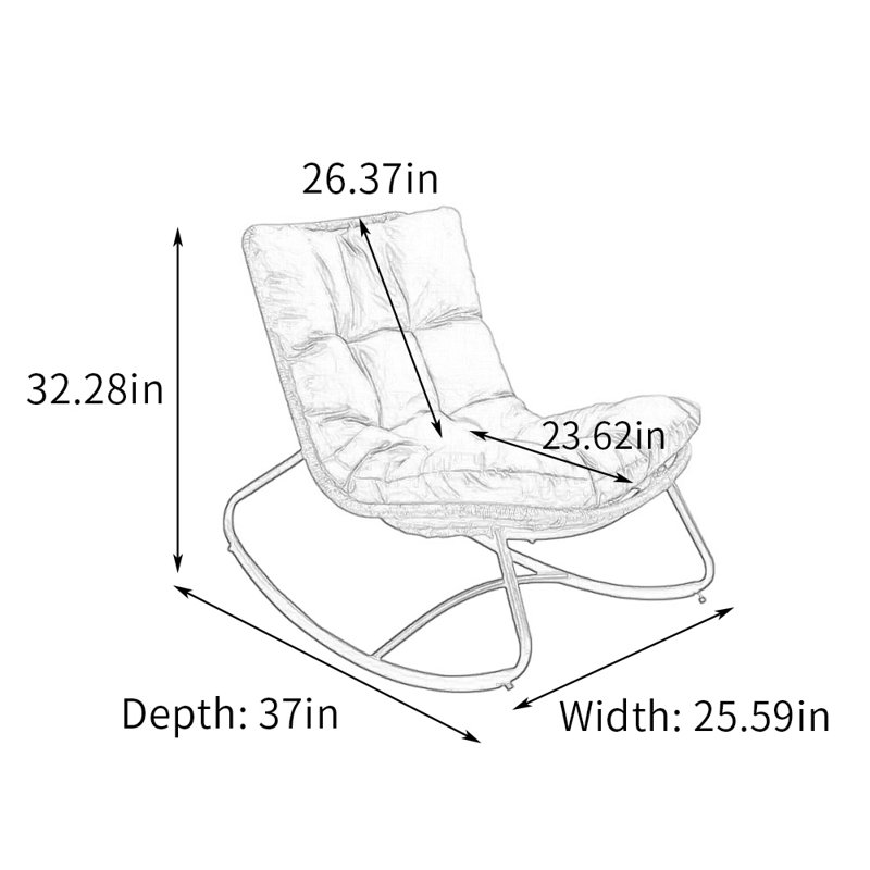 Chaise berçante Elegant, Brun