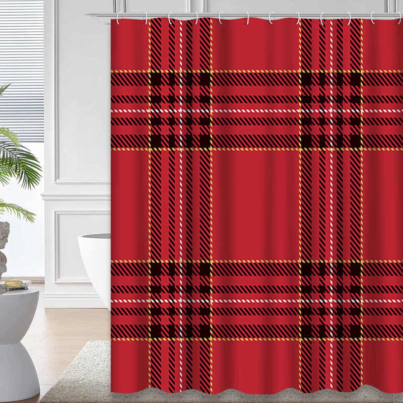 Rideau de douche Tartan, L 72 po x l 84 po