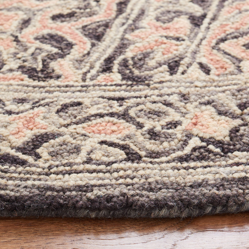 Tapis noir / rouge Rubalcava, Rond 6 pi