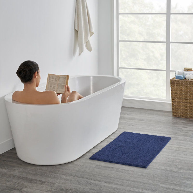 Alheidis Non-Slip Bath Rug, Blue