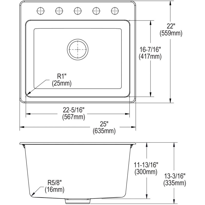 Quartz Classic 25" x 22" x 11-13/16" Drop-In Laundry Sink with Drain Assembly and Basket Strainer, Putty
