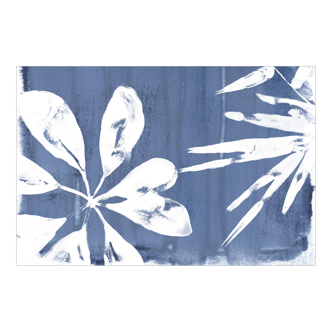 Tropical Leaves in Indigo 2.25m x 3.36m Textured Matt Peel & Stick Wall Mural