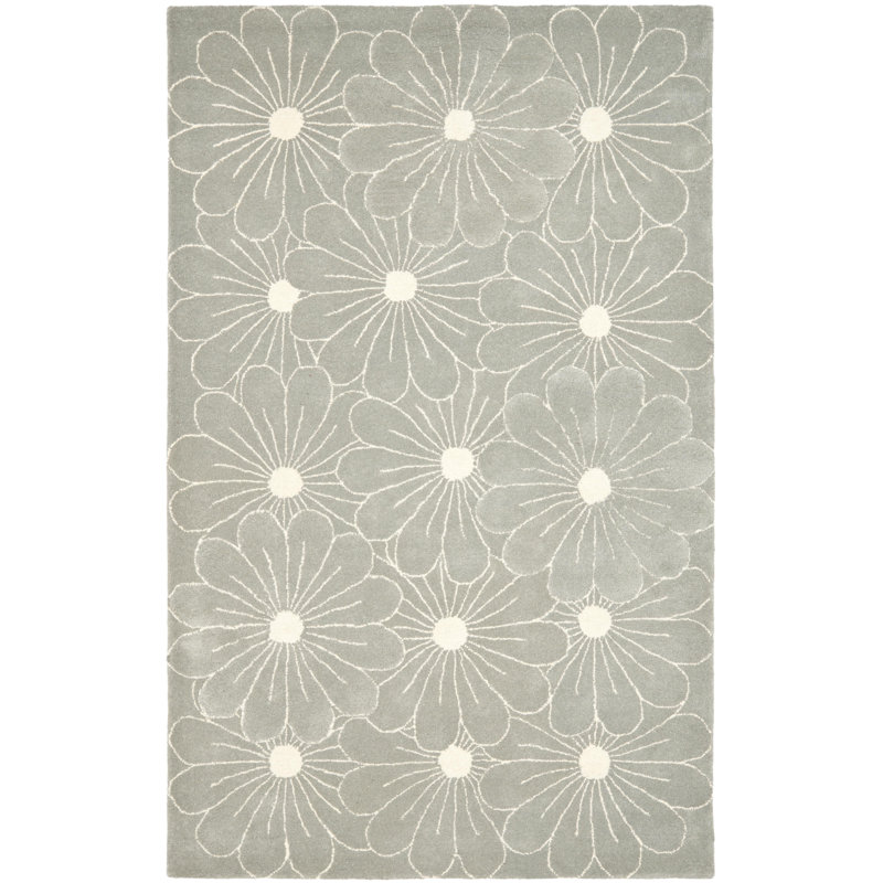 Avayah Soho Hand Tufted Wool And Viscose Floral Rug, Rectangle 3'6" x 5'6"