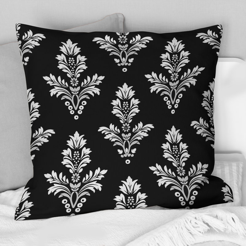 Coussin décoratif damassé Elegance I - Glam, H 16 po x l 16 po