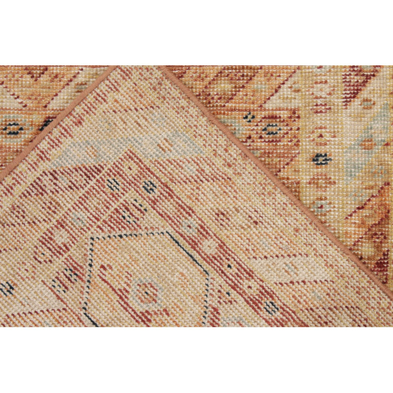 Homage Wool Oriental Area Rug in Orange/Red/Blue